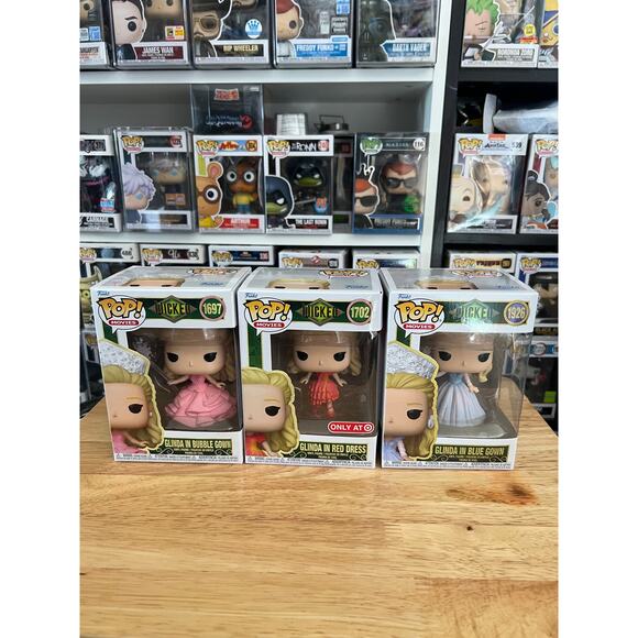 3 Glinda Funko Pop EXC Red Dress For Good Blue Bubble Gown Wicked 1702 1926 1697 - Picture 1 of 5